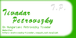 tivadar petrovszky business card